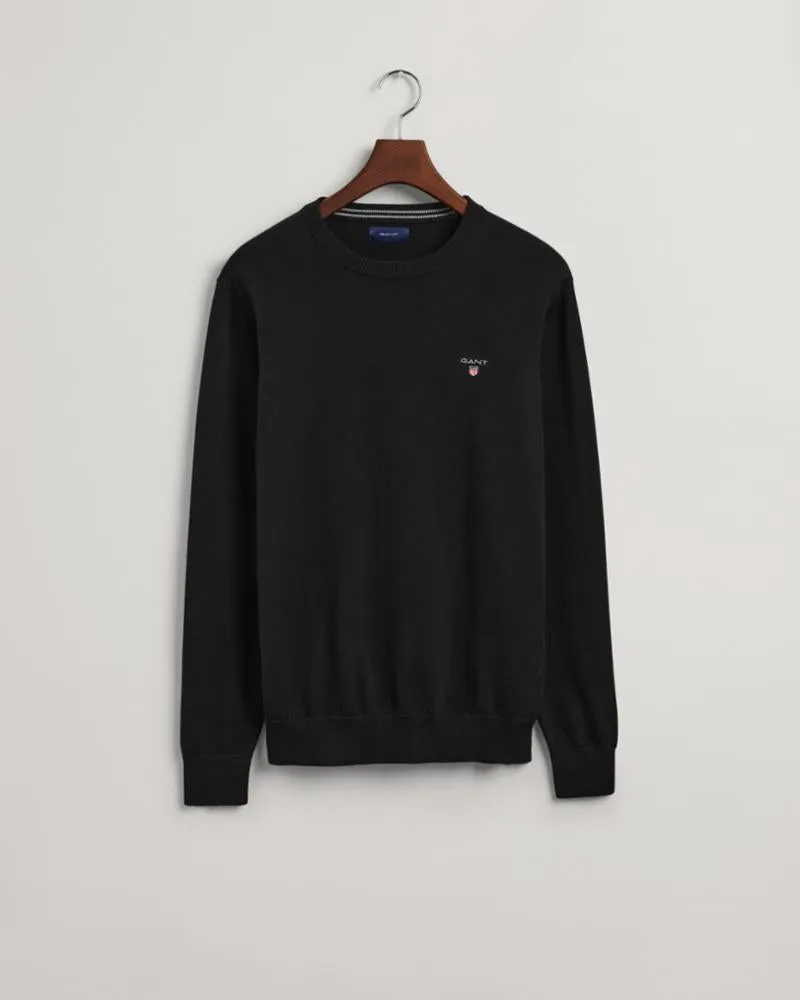 Gant Apparel Mens CLASSIC COTTON  C-NECK 5/BLACK