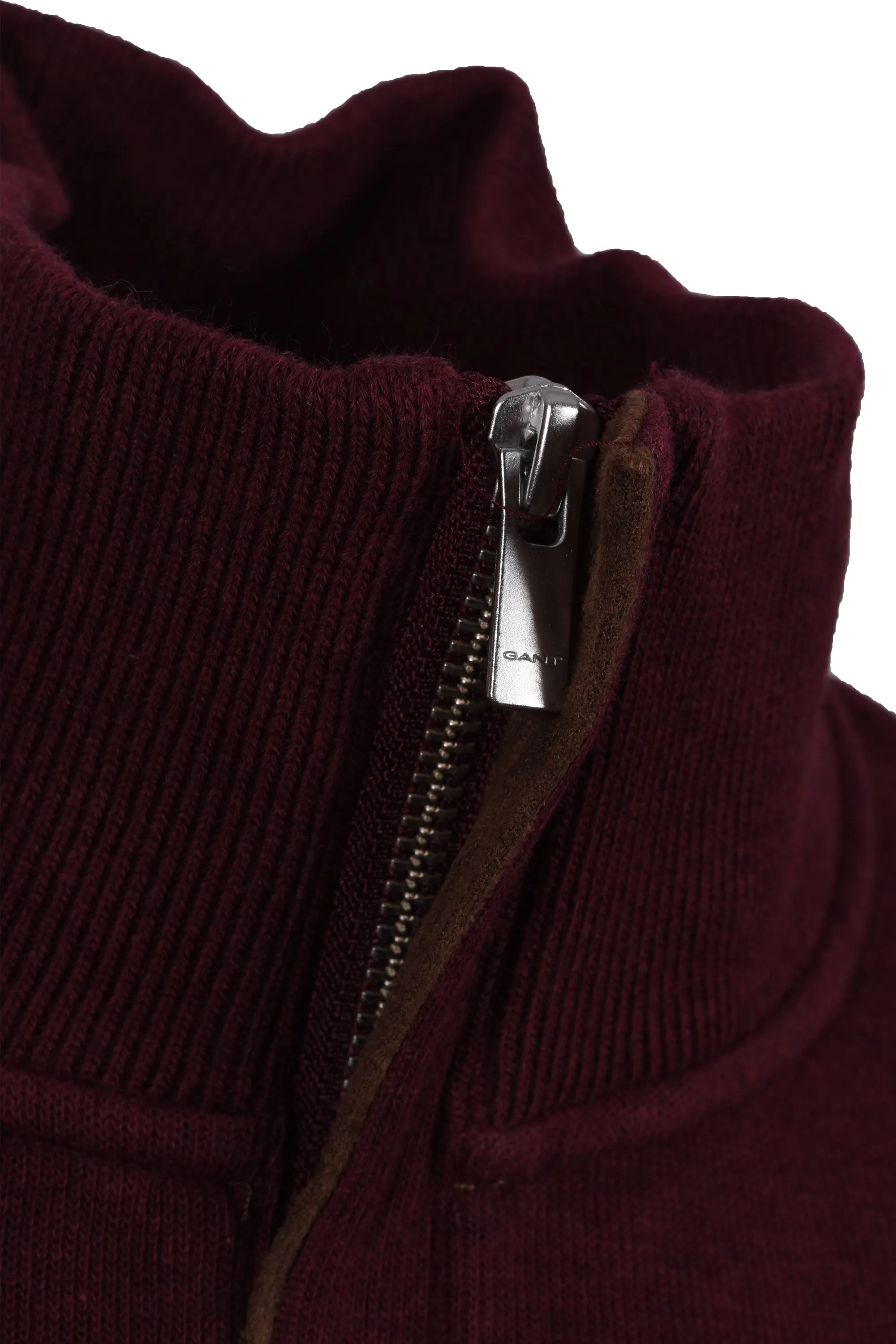 Gant D1.sacker Rib Half Zip Dark Burgundy Melange