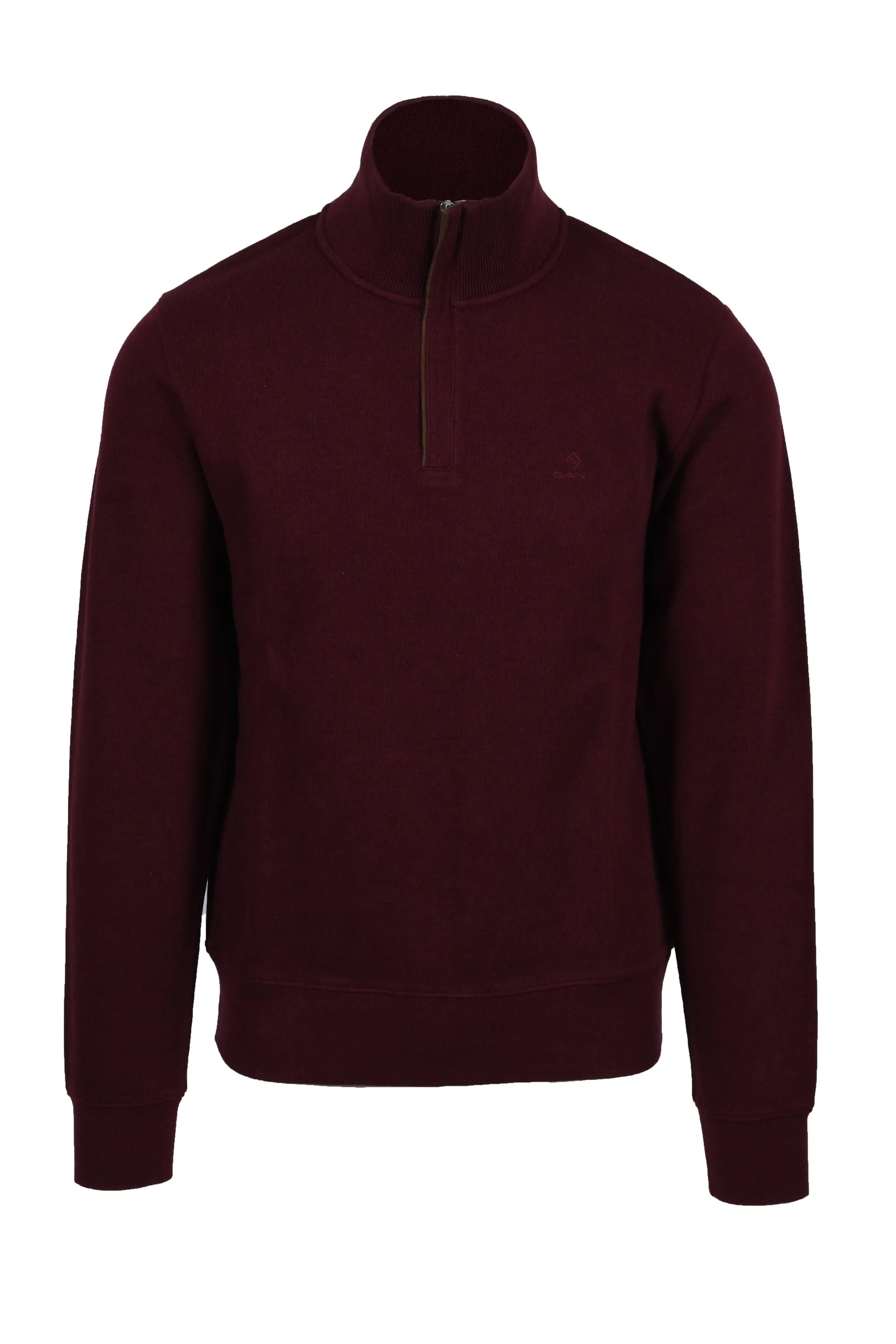Gant D1.sacker Rib Half Zip Dark Burgundy Melange