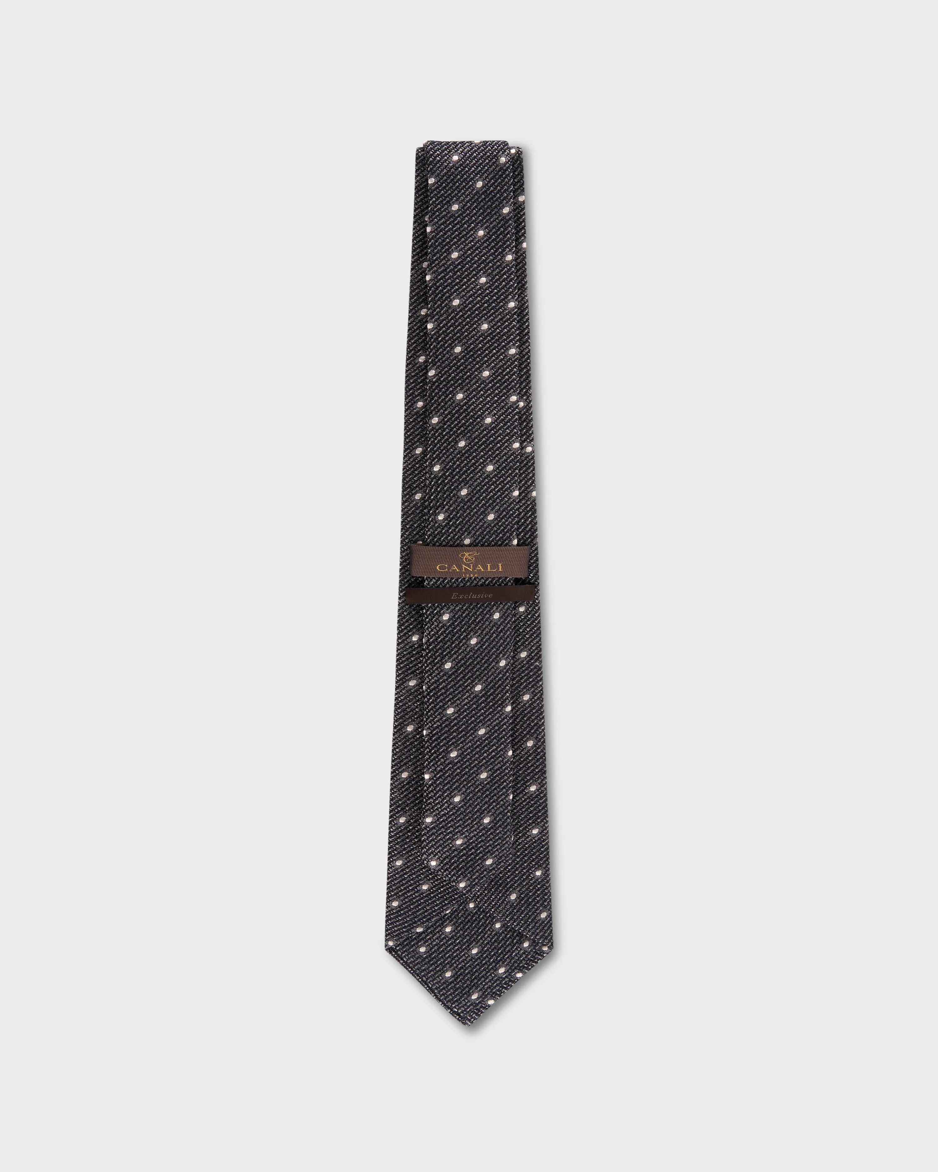 Grey Dotted Silk Tie