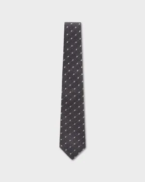 Grey Dotted Silk Tie