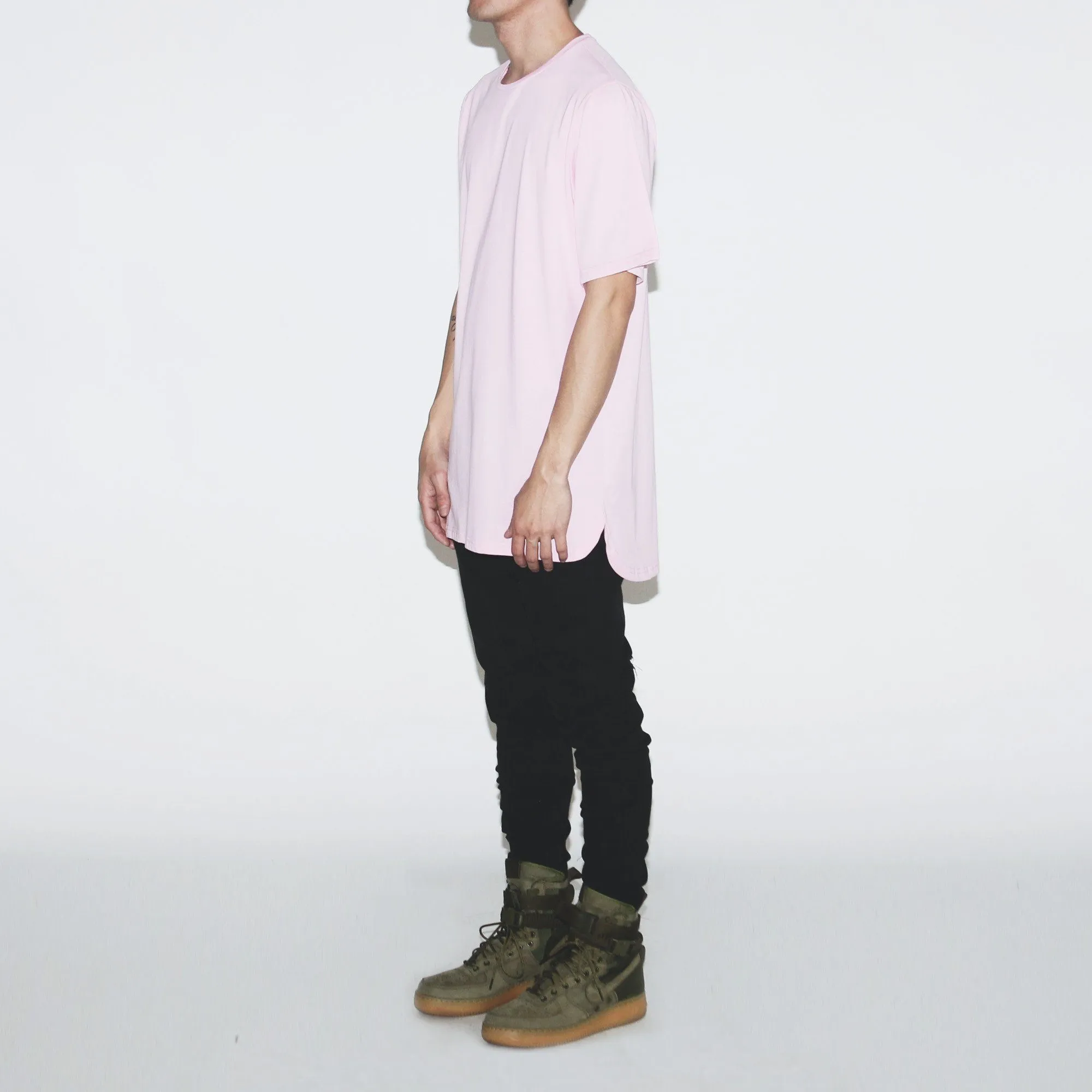 Half Scoop Hem SS Essential - Pink