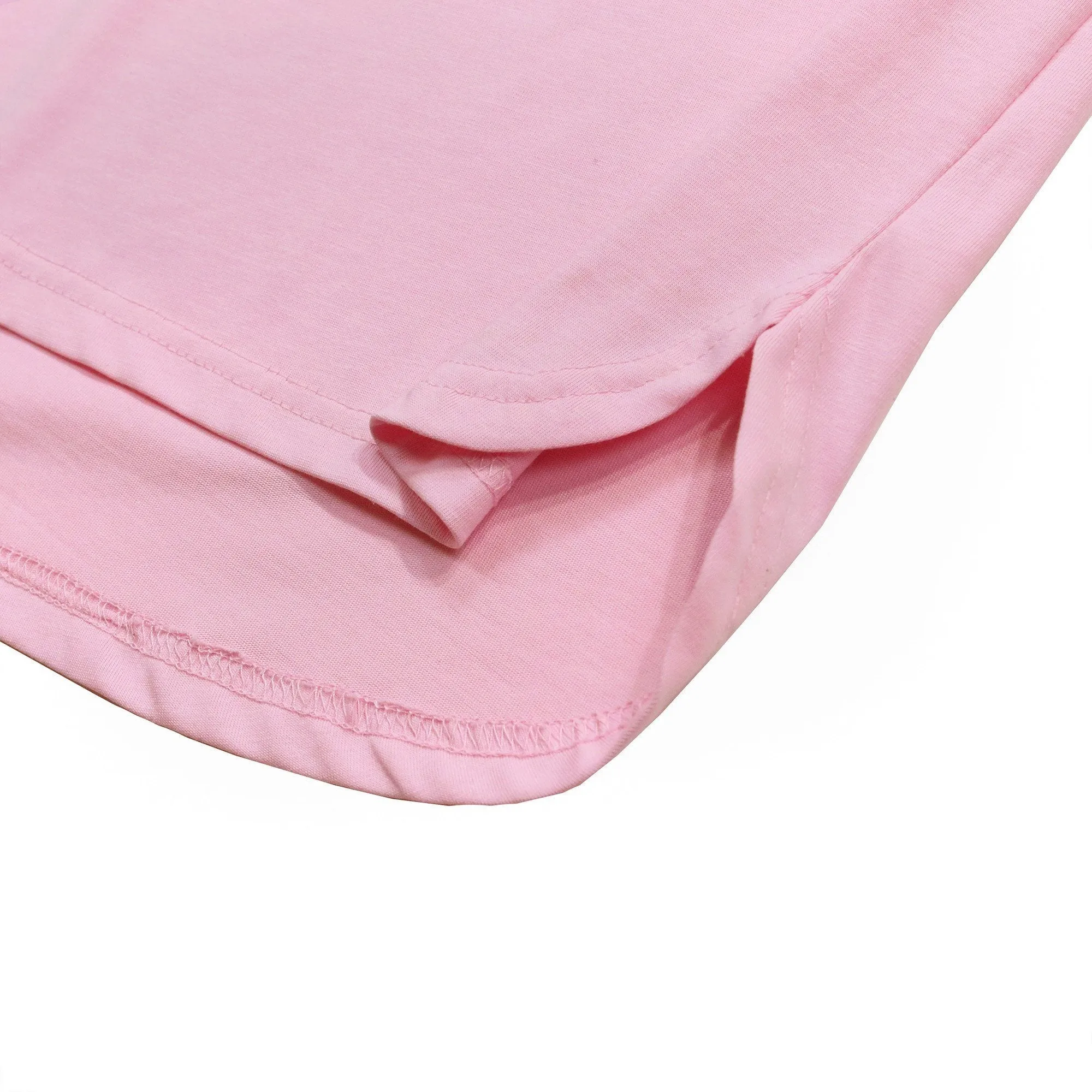 Half Scoop Hem SS Essential - Pink