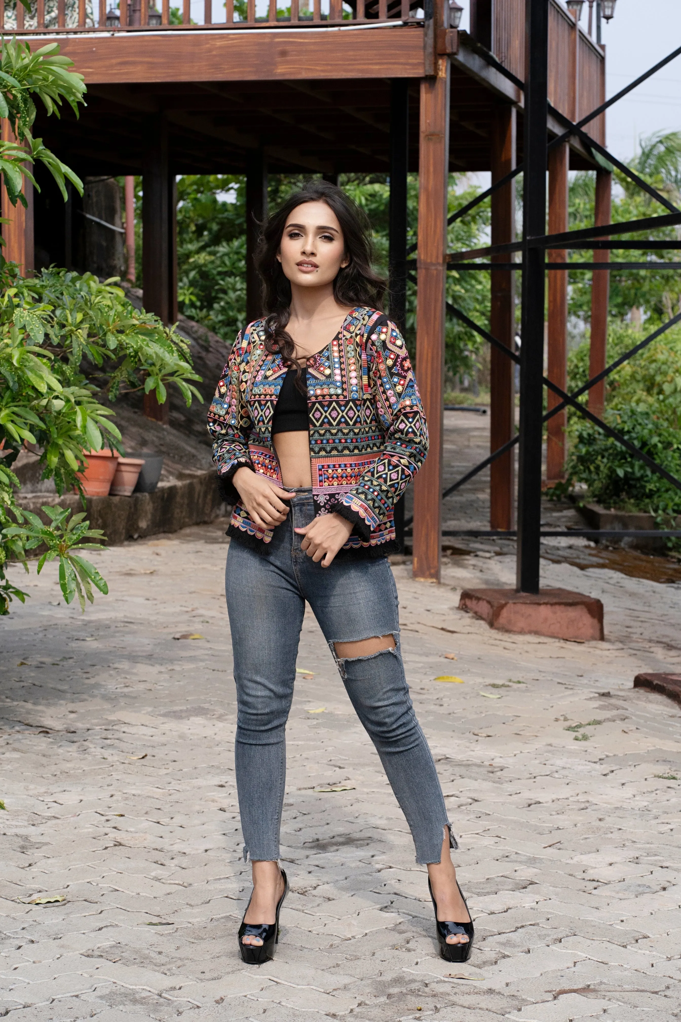 Heavy Work Embroidered Jackets For Women