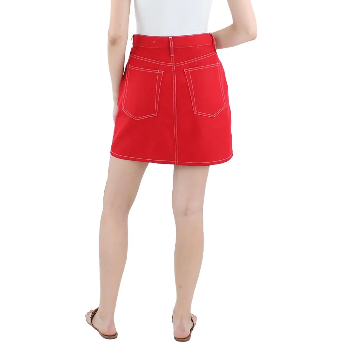 Helmut Lang Womens Mini Short Denim Skirt