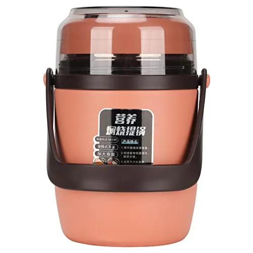 Insulated Food jar, 3 Layers 2L Vacuum Harmless Soup Storage Container for School