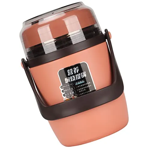 Insulated Food jar, 3 Layers 2L Vacuum Harmless Soup Storage Container for School