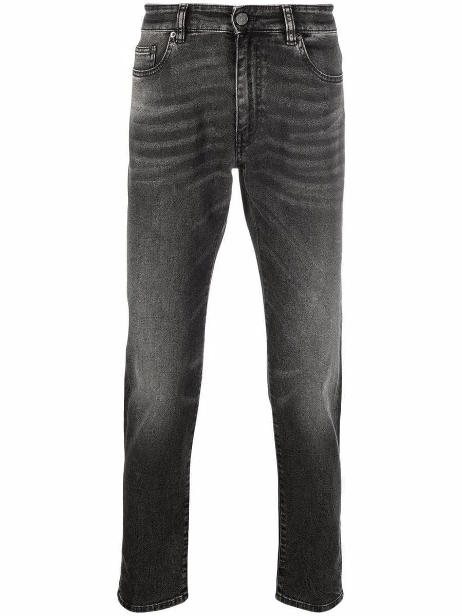 Jeans slim con effetto schiarito