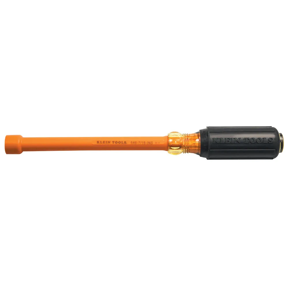 Klein Tools 646-7/16-INS 7/16" Insulated Nut Driver 6" Hollow Shaft