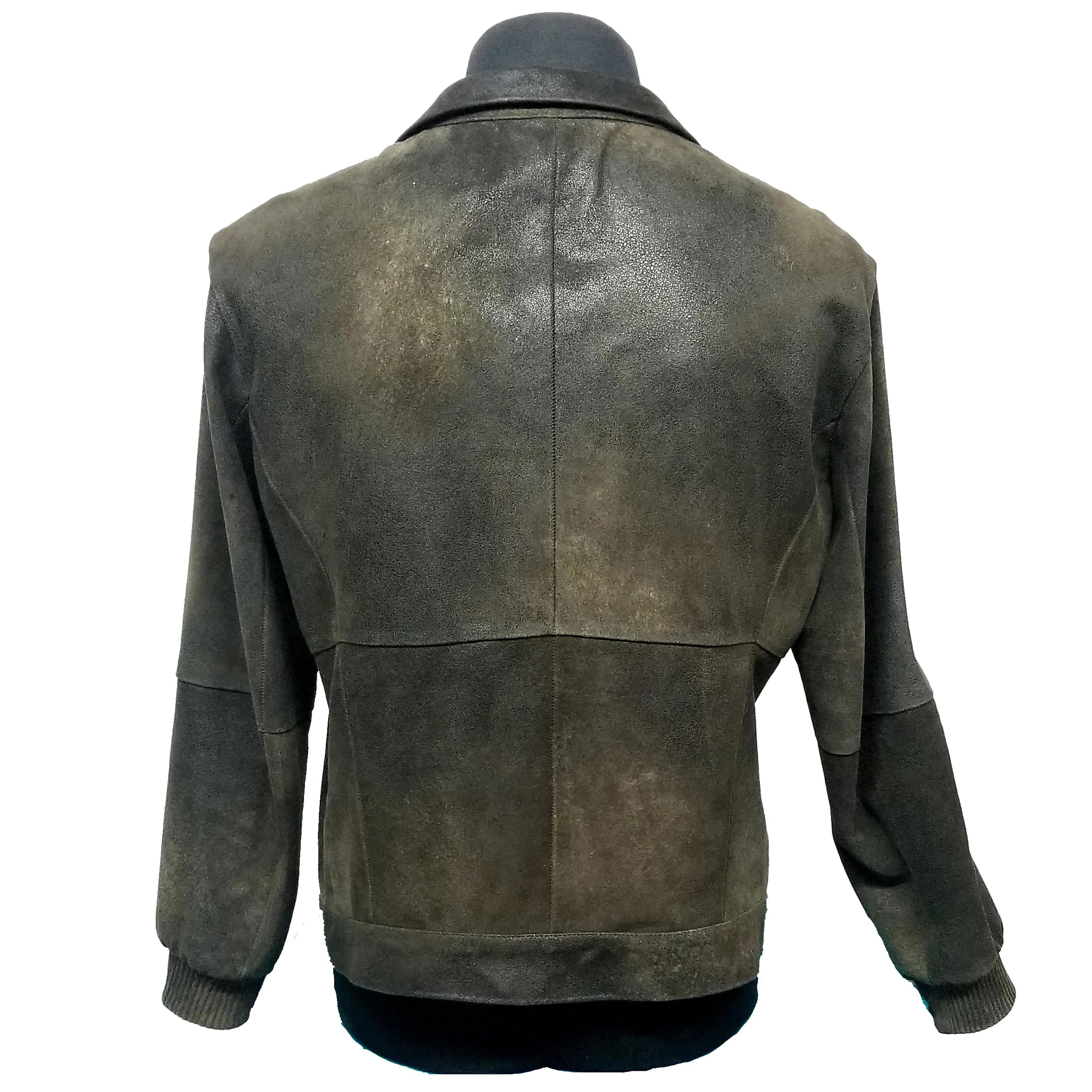 Men's Forest Green Suede Lamb Leather Jacket,