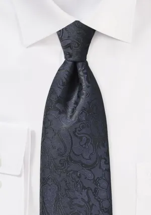 Midnight Floral Paisley Necktie