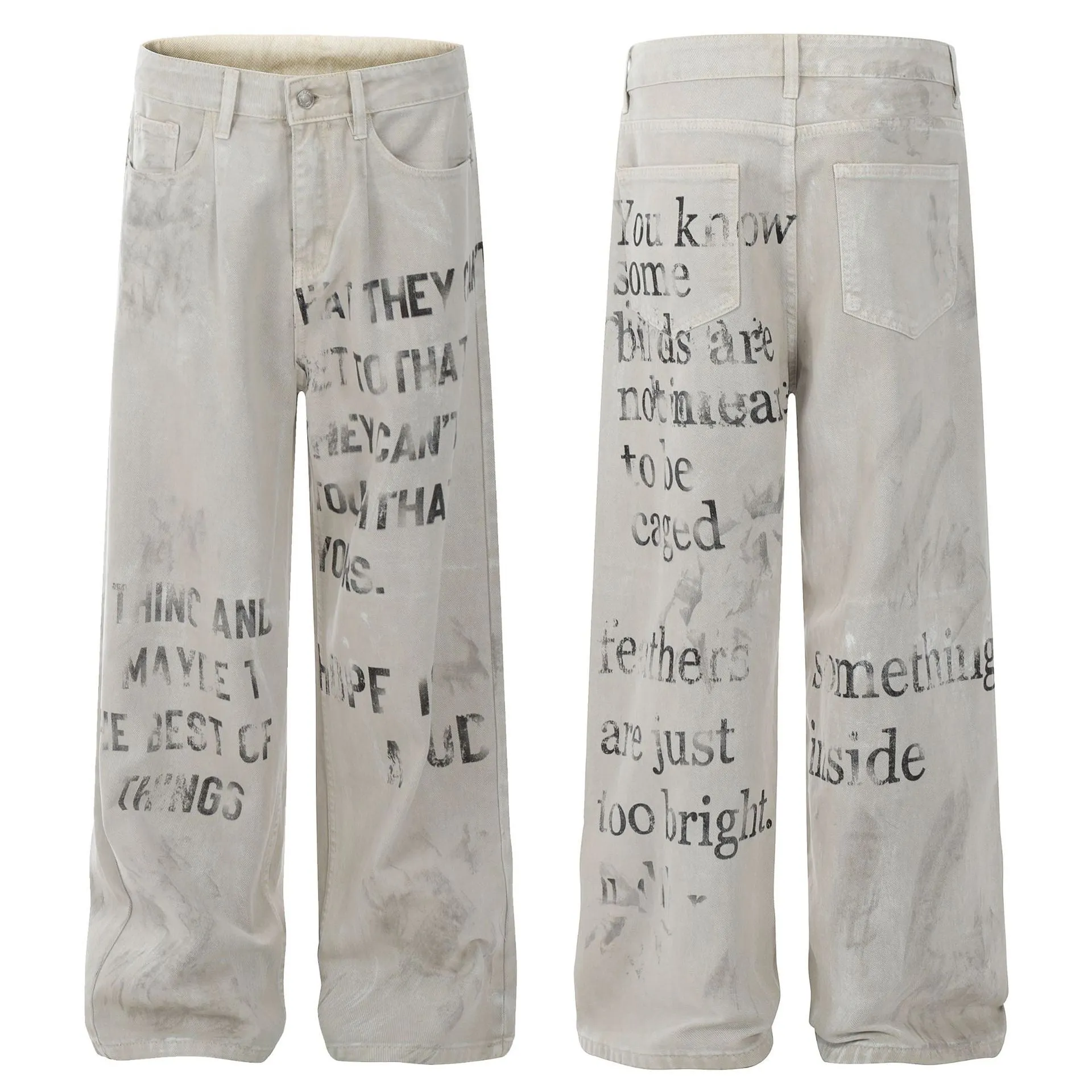 Minimalist Letter Jeans