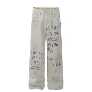 Minimalist Letter Jeans