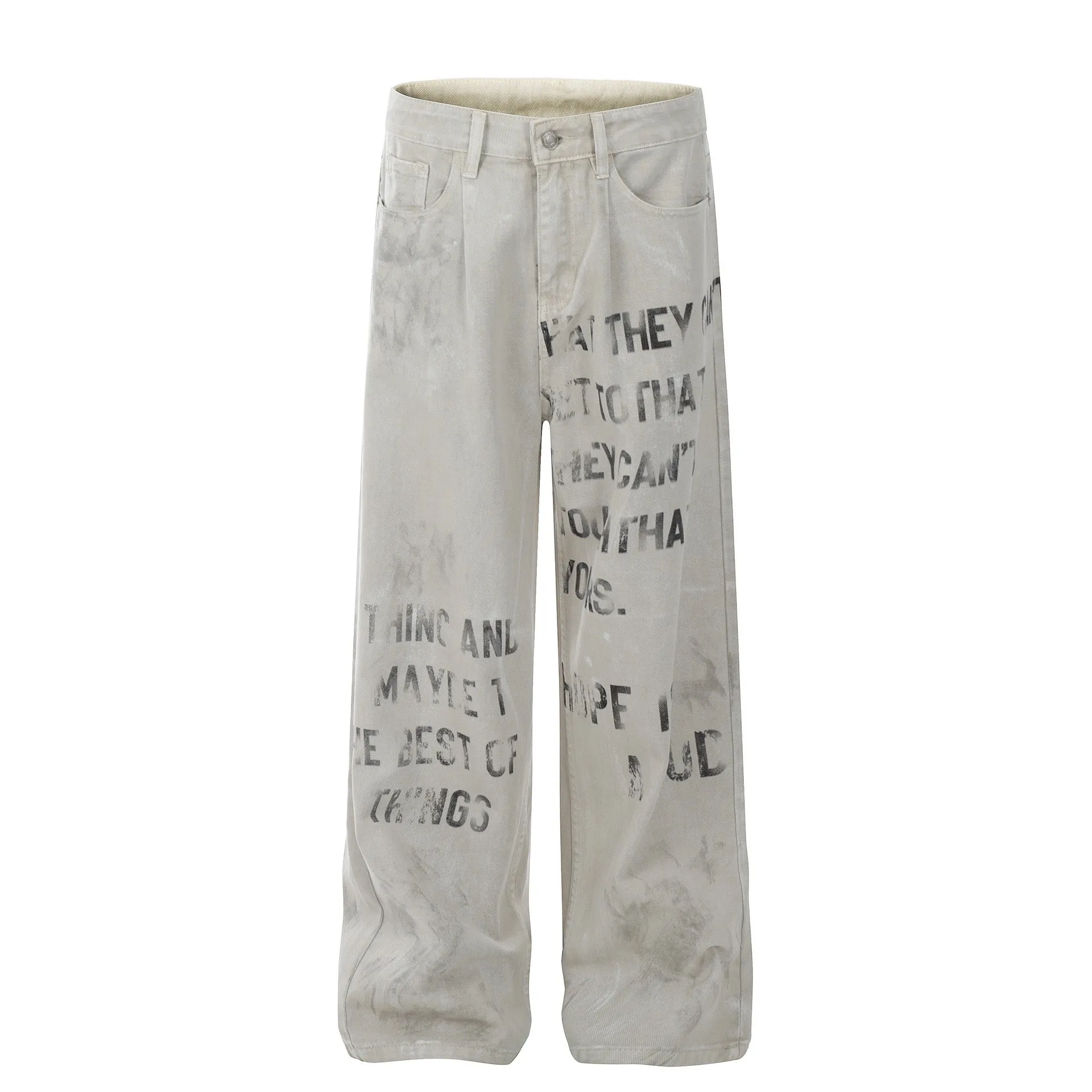 Minimalist Letter Jeans