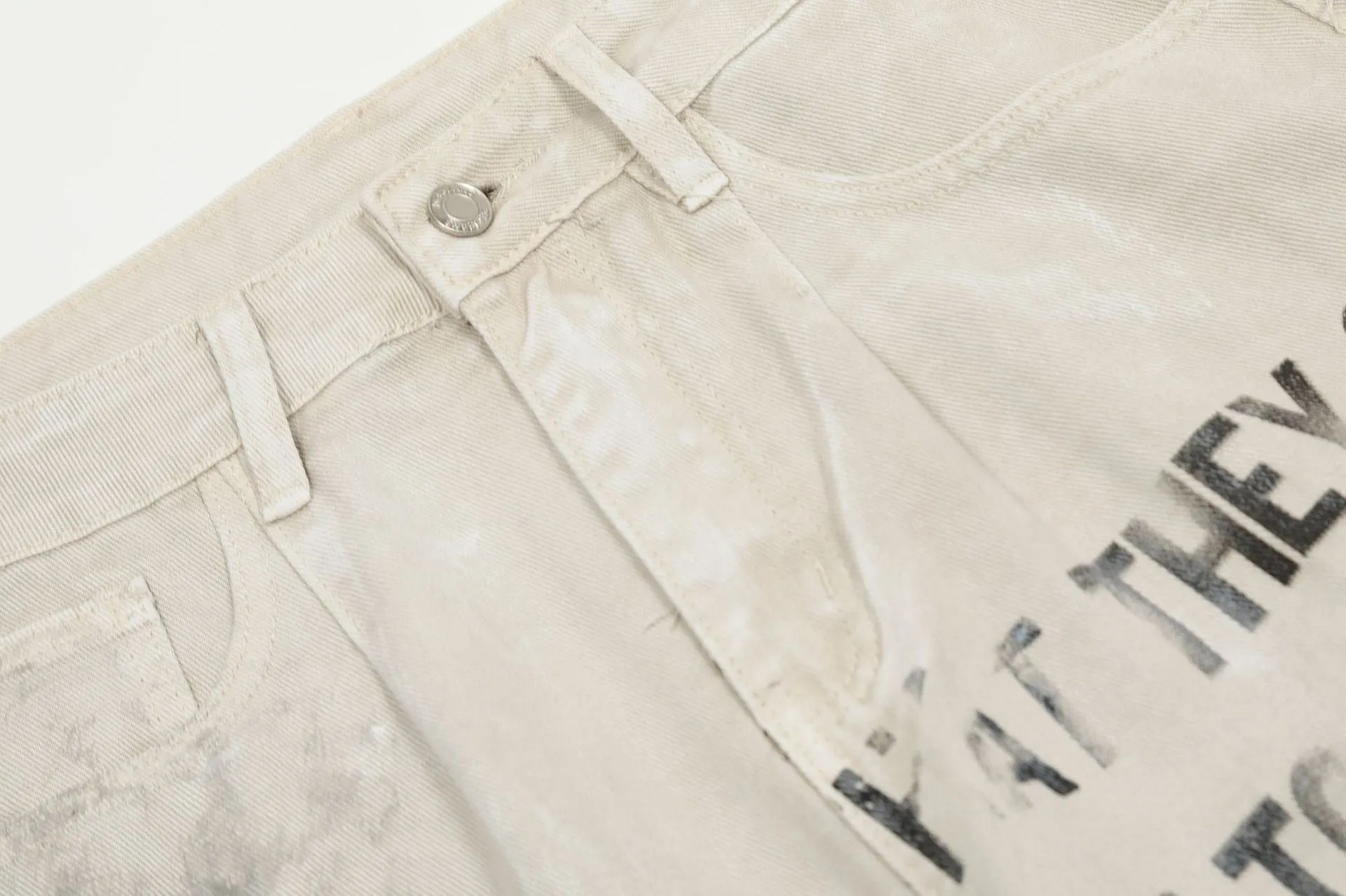 Minimalist Letter Jeans