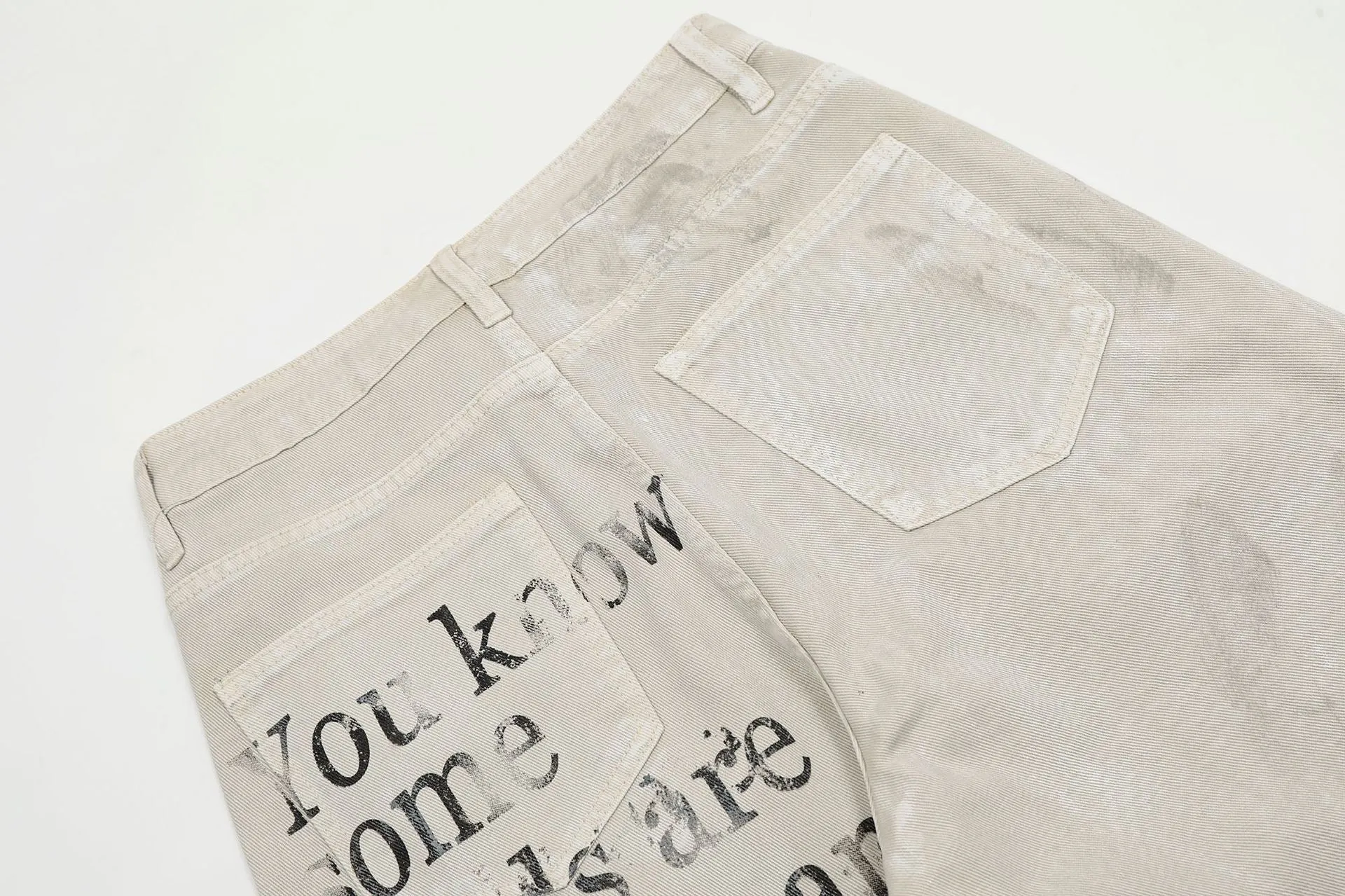 Minimalist Letter Jeans