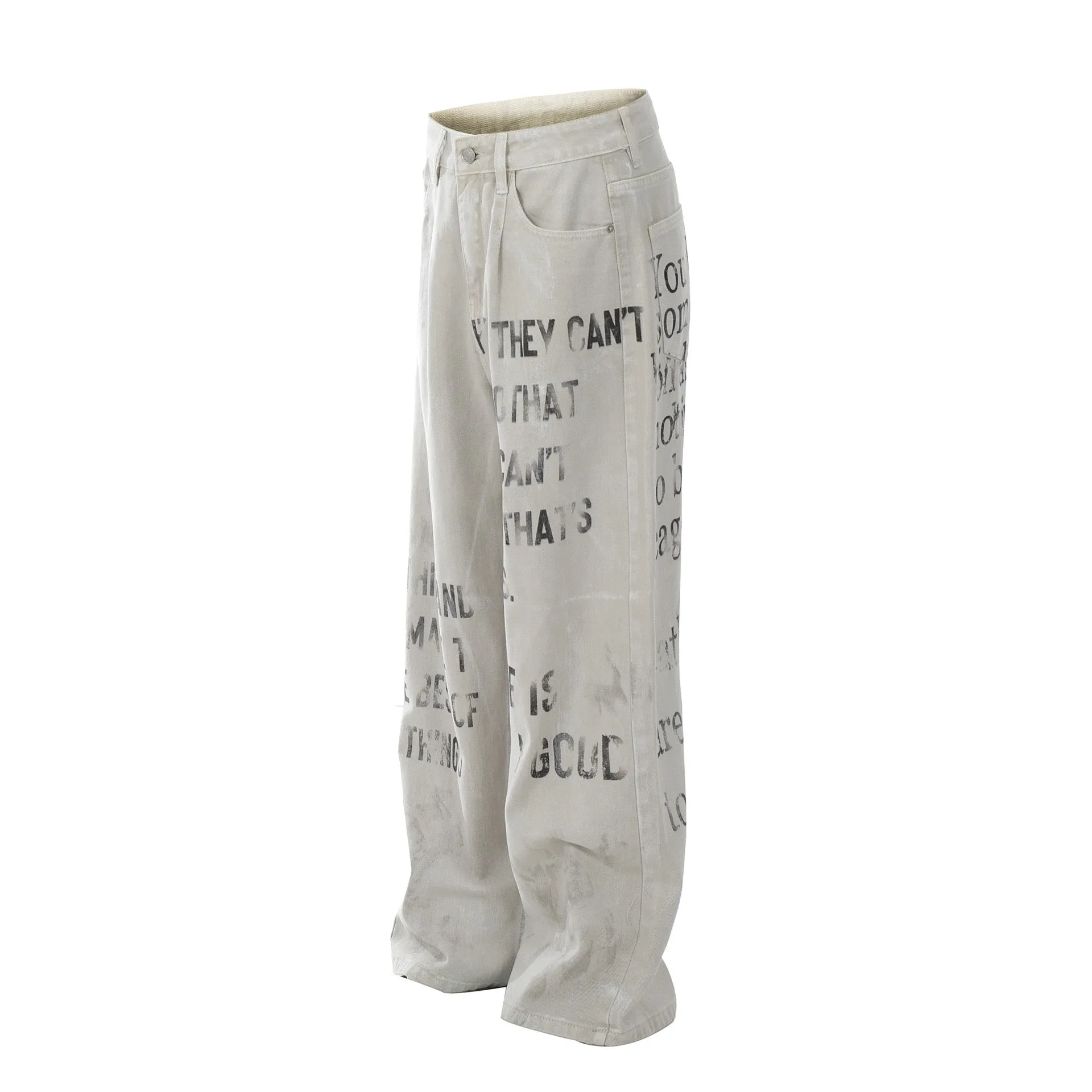 Minimalist Letter Jeans