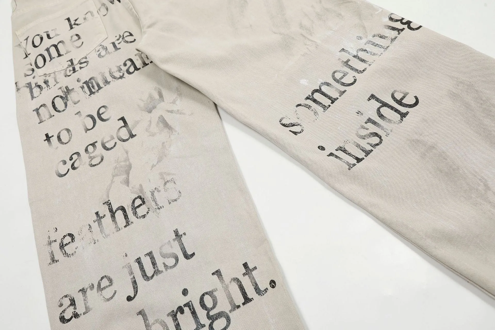 Minimalist Letter Jeans