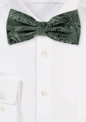 Moss Green Proper Paisley Bowtie