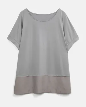 Octavia Roll Cuff Top | Cool Gray