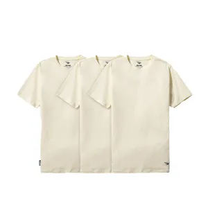 Paper Planes Mens Essential 3 Pack Crew Neck T-Shirt 200011-IVRY Ivory