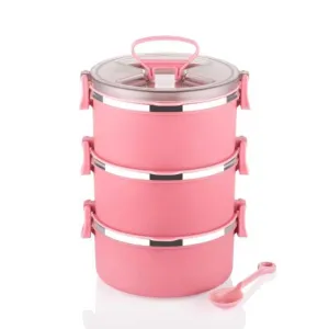 Pink Tummy Tote Lunch Box (500 ML) - Three Layer