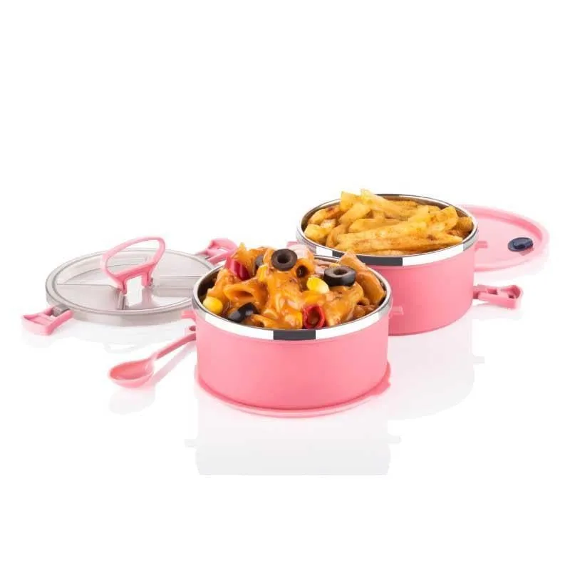 Pink Tummy Tote Lunch Box (500 ML) - Three Layer