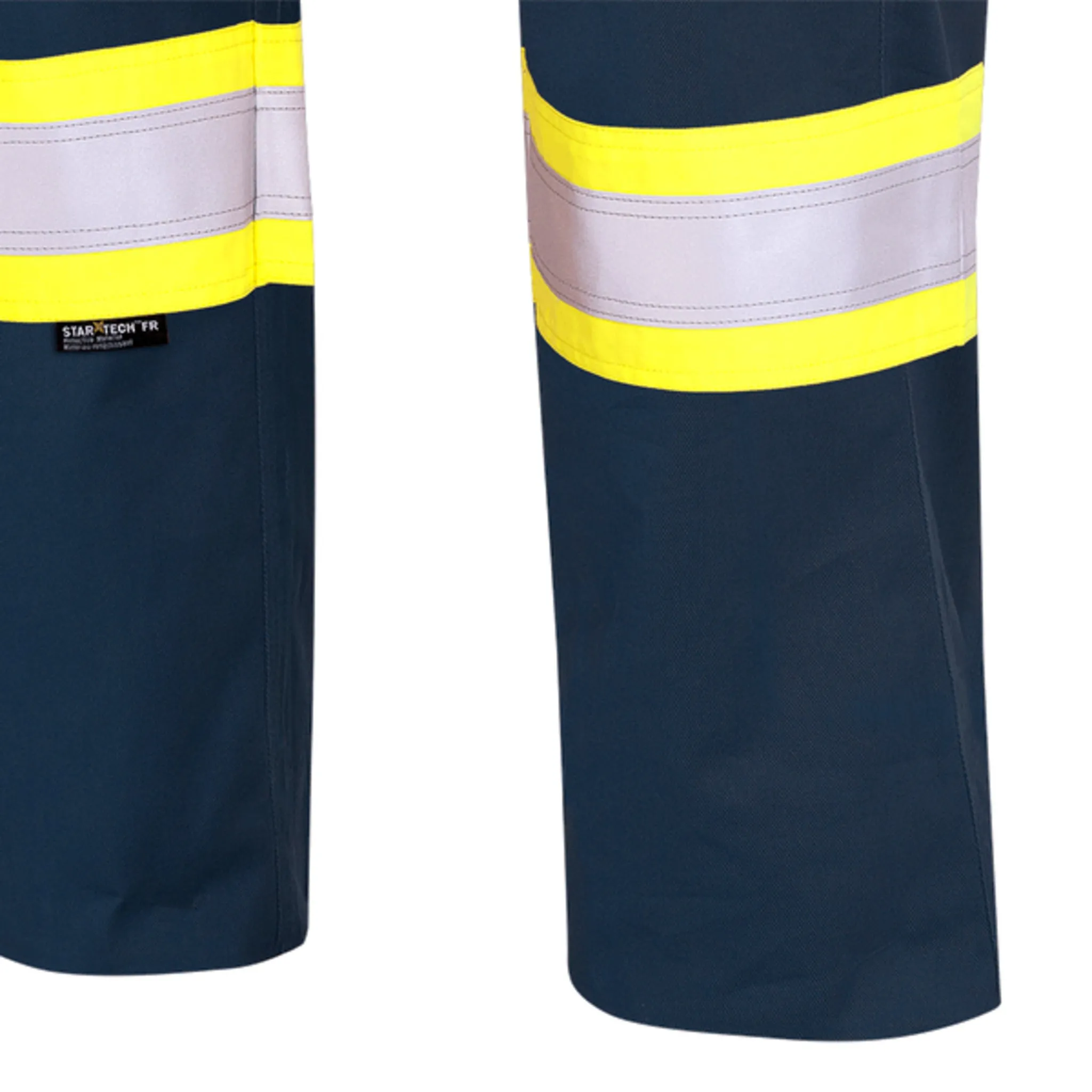 Pioneer Men's Hi Vis FR-Tech® Safety Work Pants, CSA Z96-15, Flame Resistant, 88% Cotton/12% Nylon, Reflective Tape, Durable | Sizes 30-50