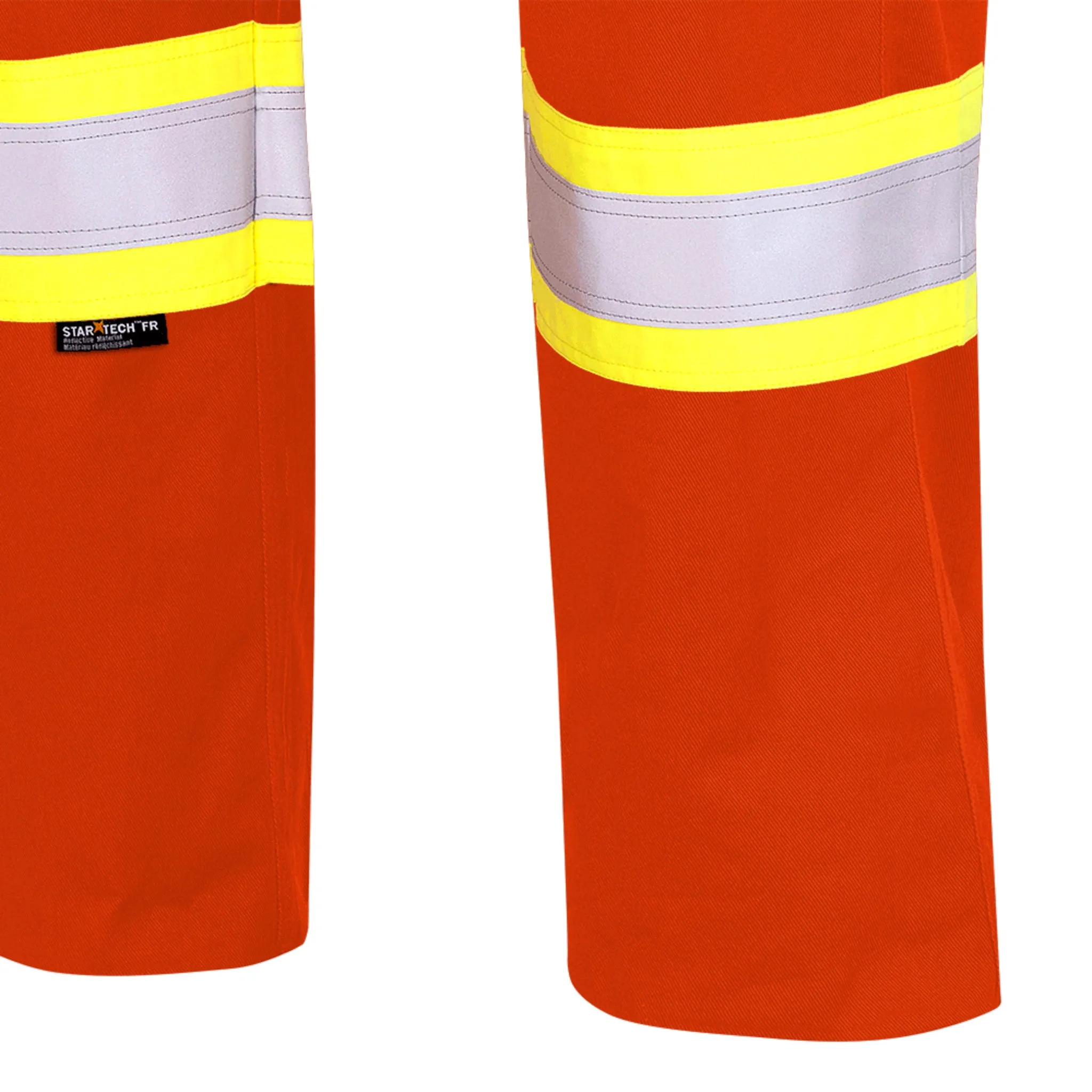 Pioneer Men's Hi Vis FR-Tech® Safety Work Pants, CSA Z96-15, Flame Resistant, 88% Cotton/12% Nylon, Reflective Tape, Durable | Sizes 30-50