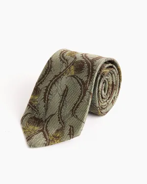Printed Tie in Khaki