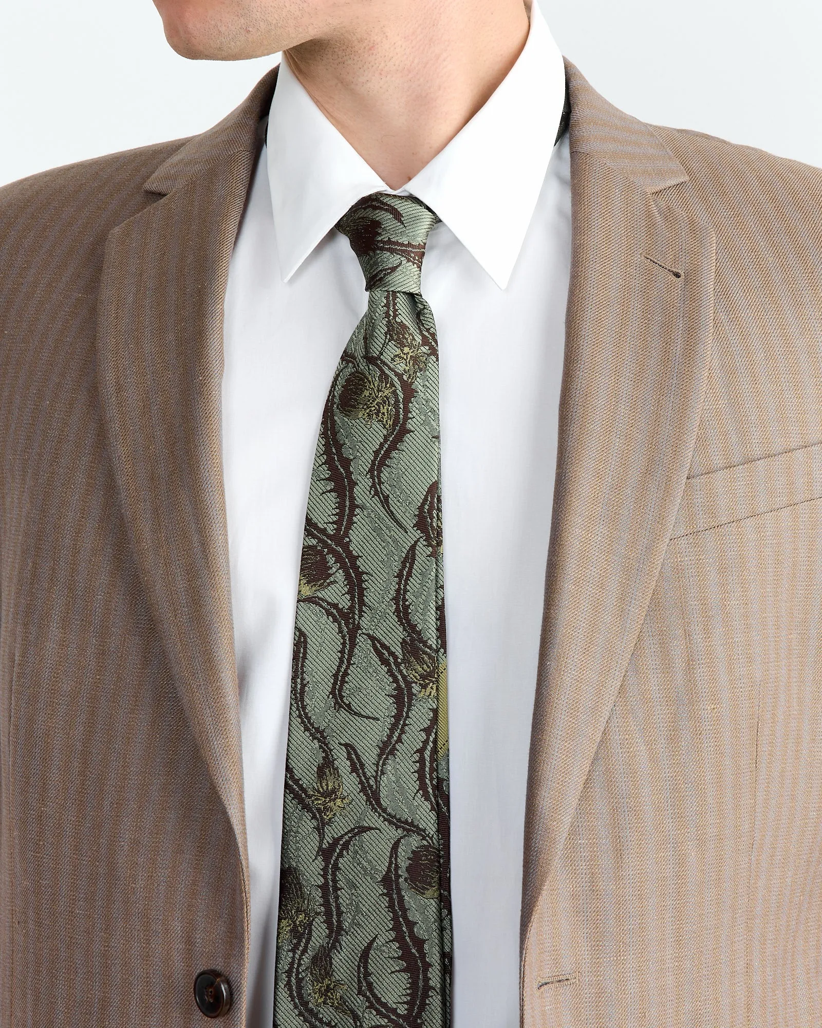 Printed Tie in Khaki