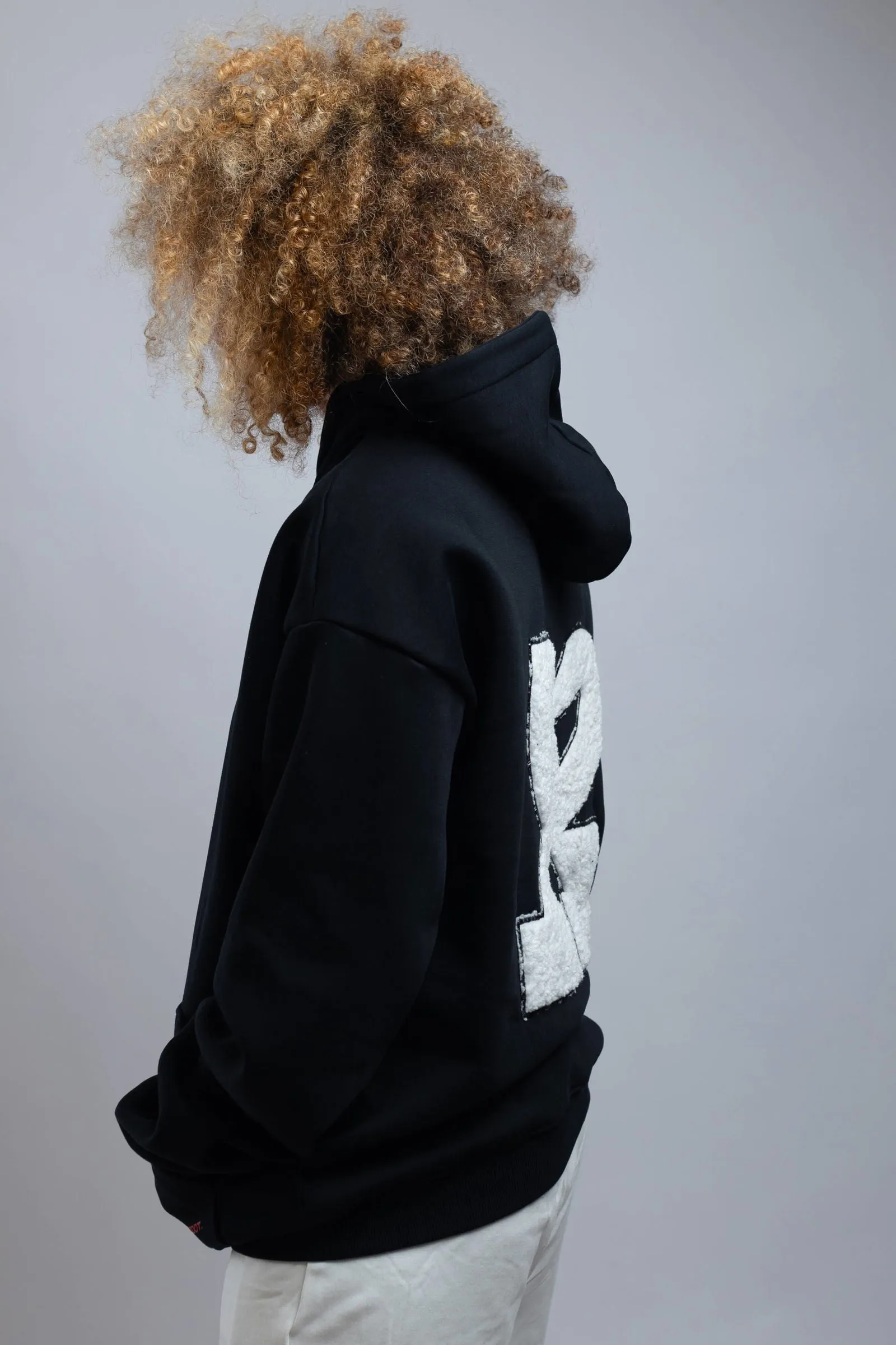 Red Dot Logo Hoodie-Black