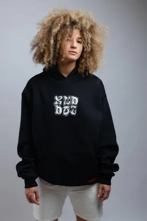 Red Dot Logo Hoodie-Black