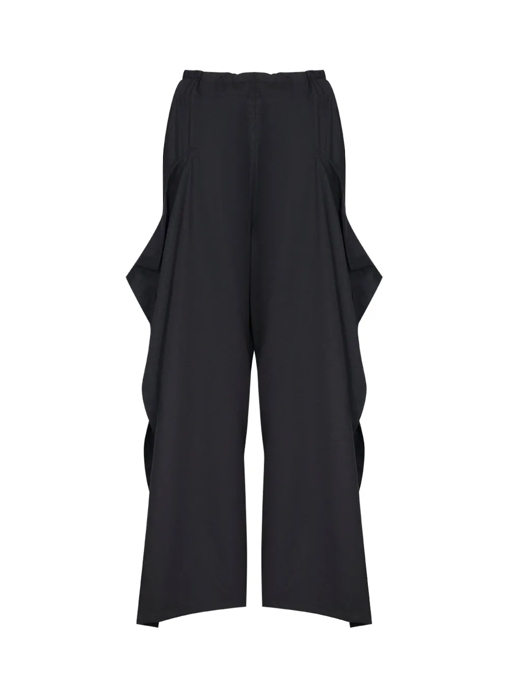 Refined Woven Wide Leg Pants (Black)