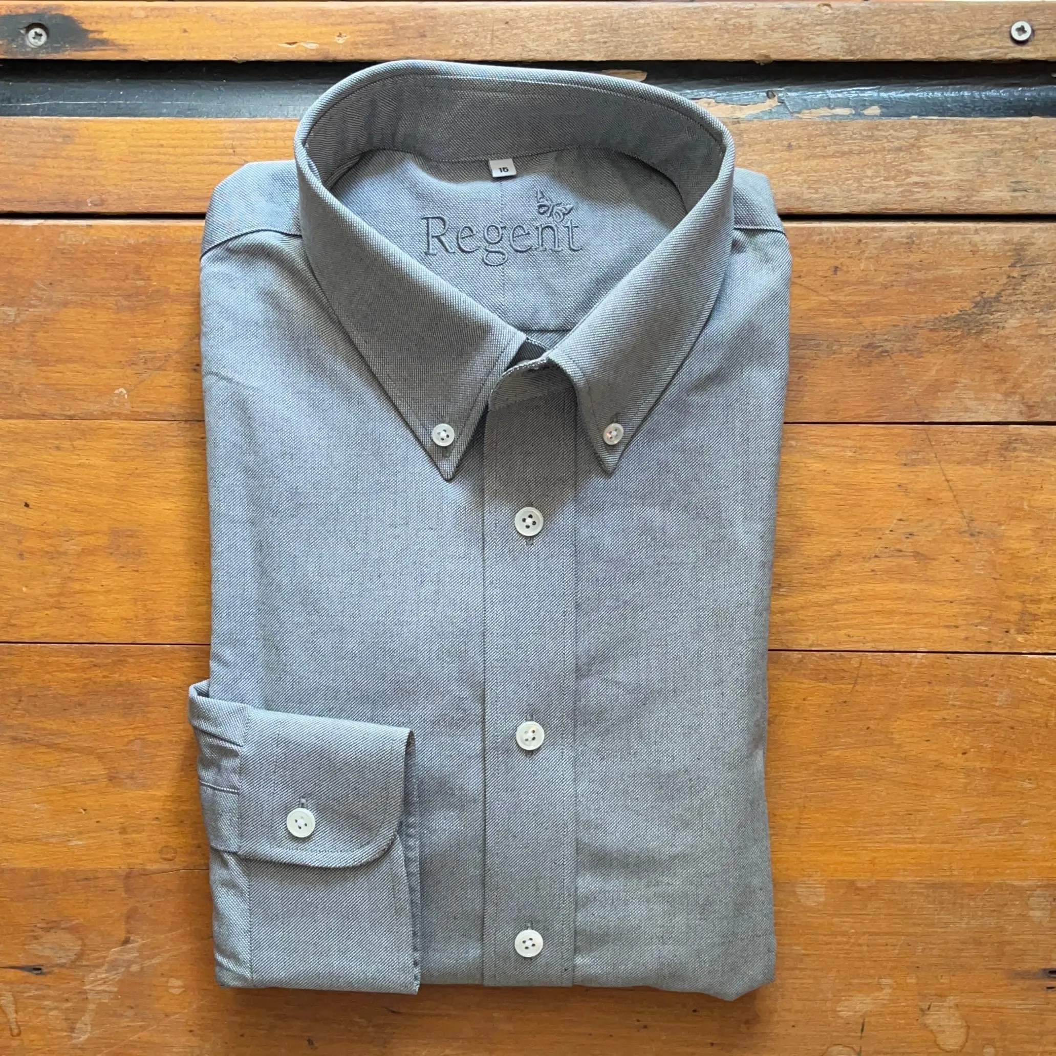 Regent Heritage - 'Mist' Grey Oxford Shirt - Button Down Collar