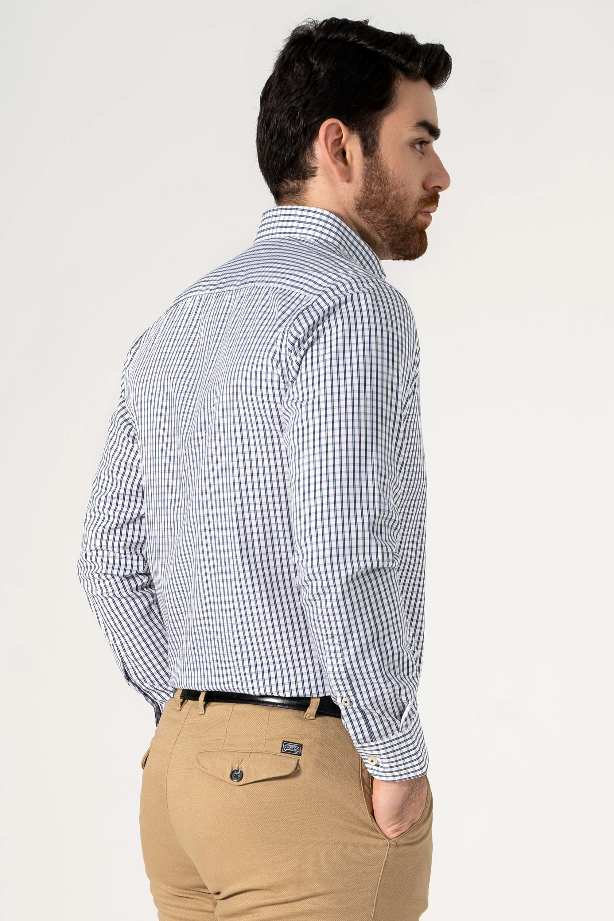 SEMI FORMAL SHIRT NAVY CHECK