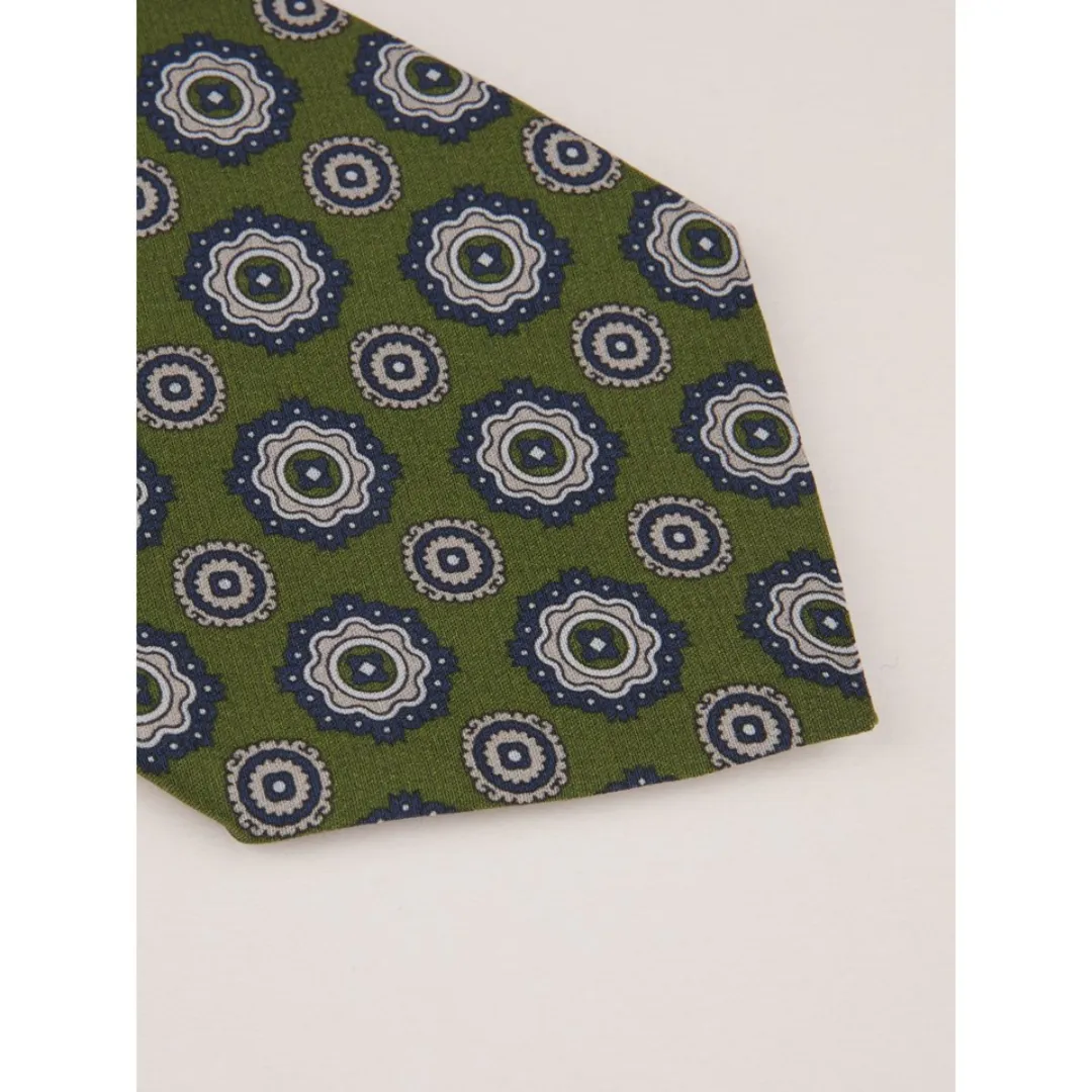 Stenstroms Green Patterned Silk Tie