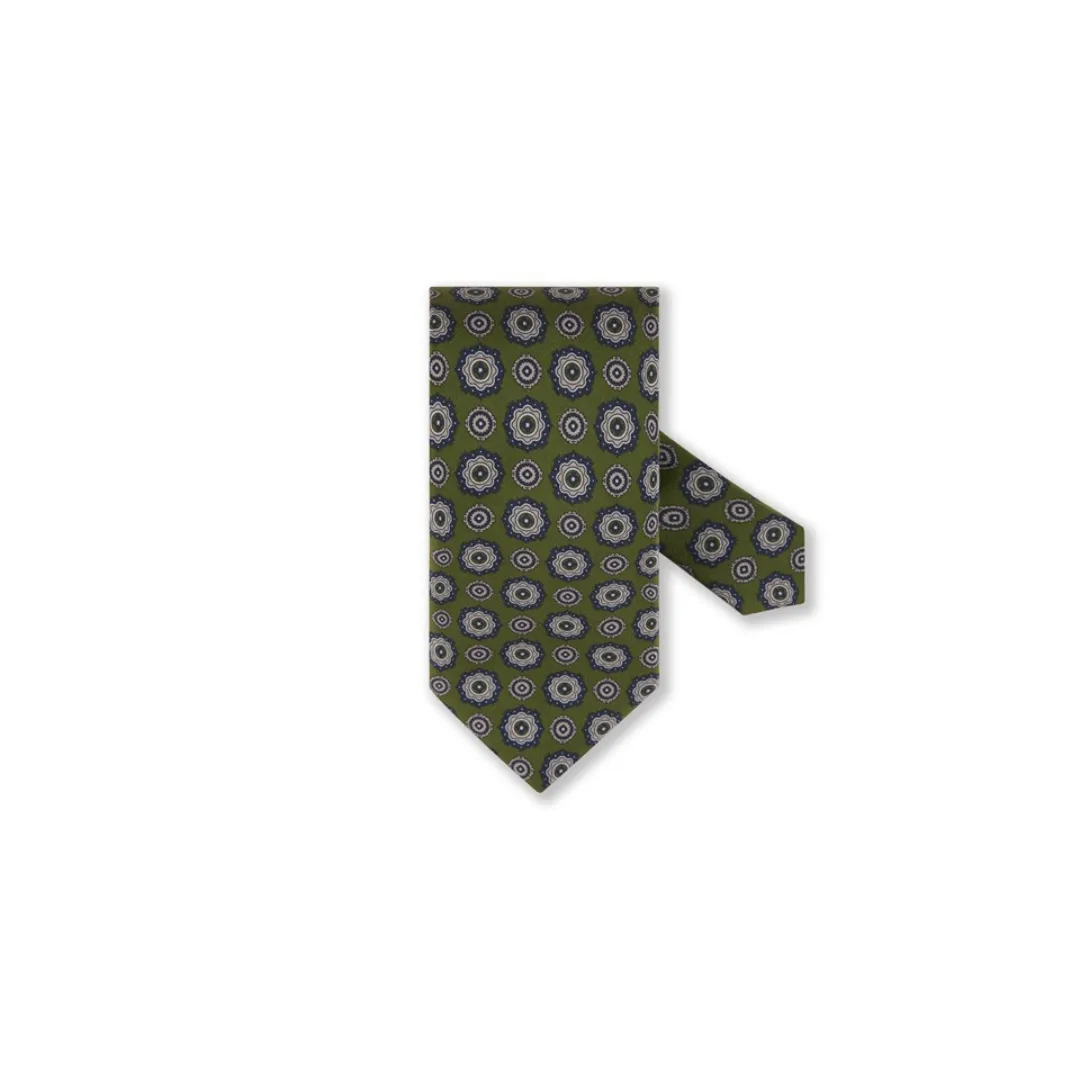 Stenstroms Green Patterned Silk Tie