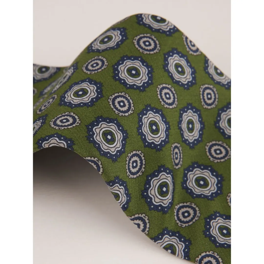 Stenstroms Green Patterned Silk Tie