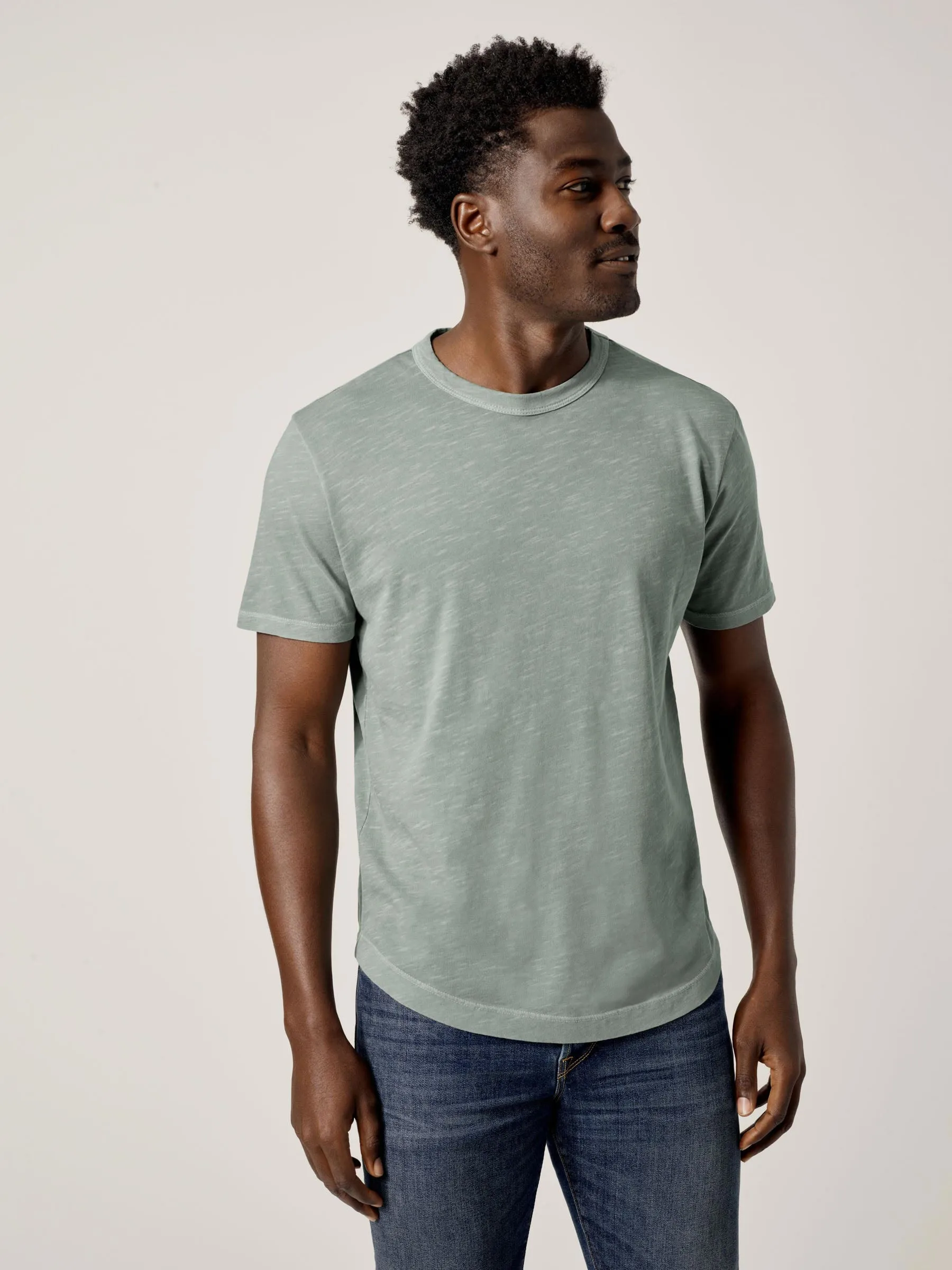 Surf Venice Wash Slub Curved Hem Tee