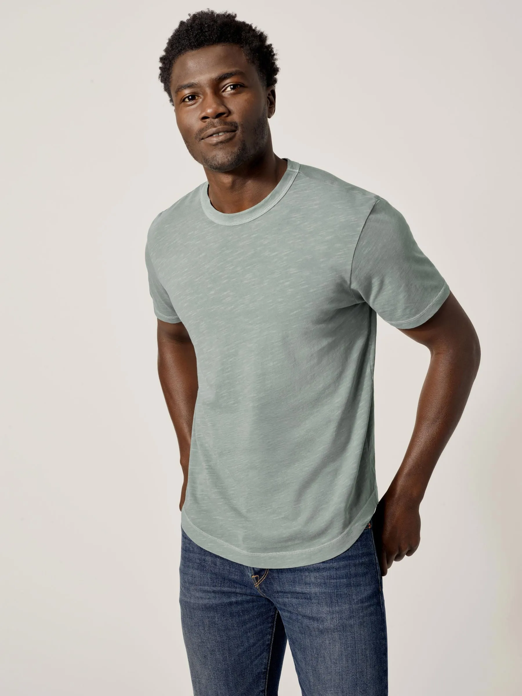 Surf Venice Wash Slub Curved Hem Tee