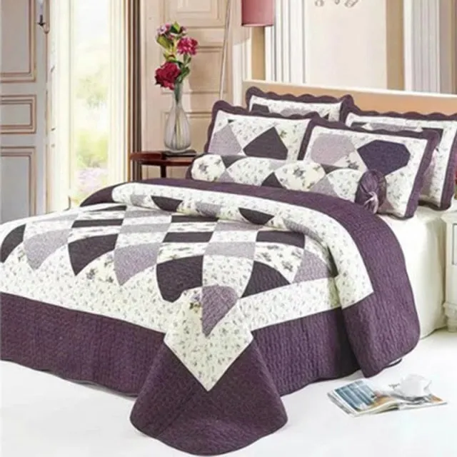 Three Piece Suit Cotton Pastoral Style Printing Furnishing