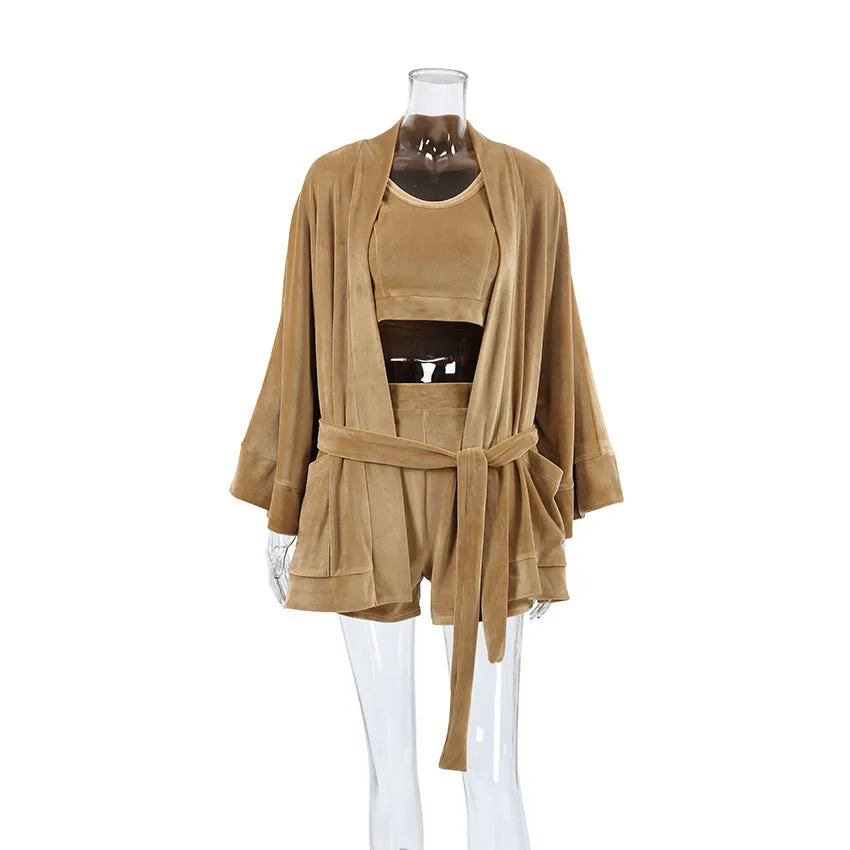Three Piece velvet loungewear