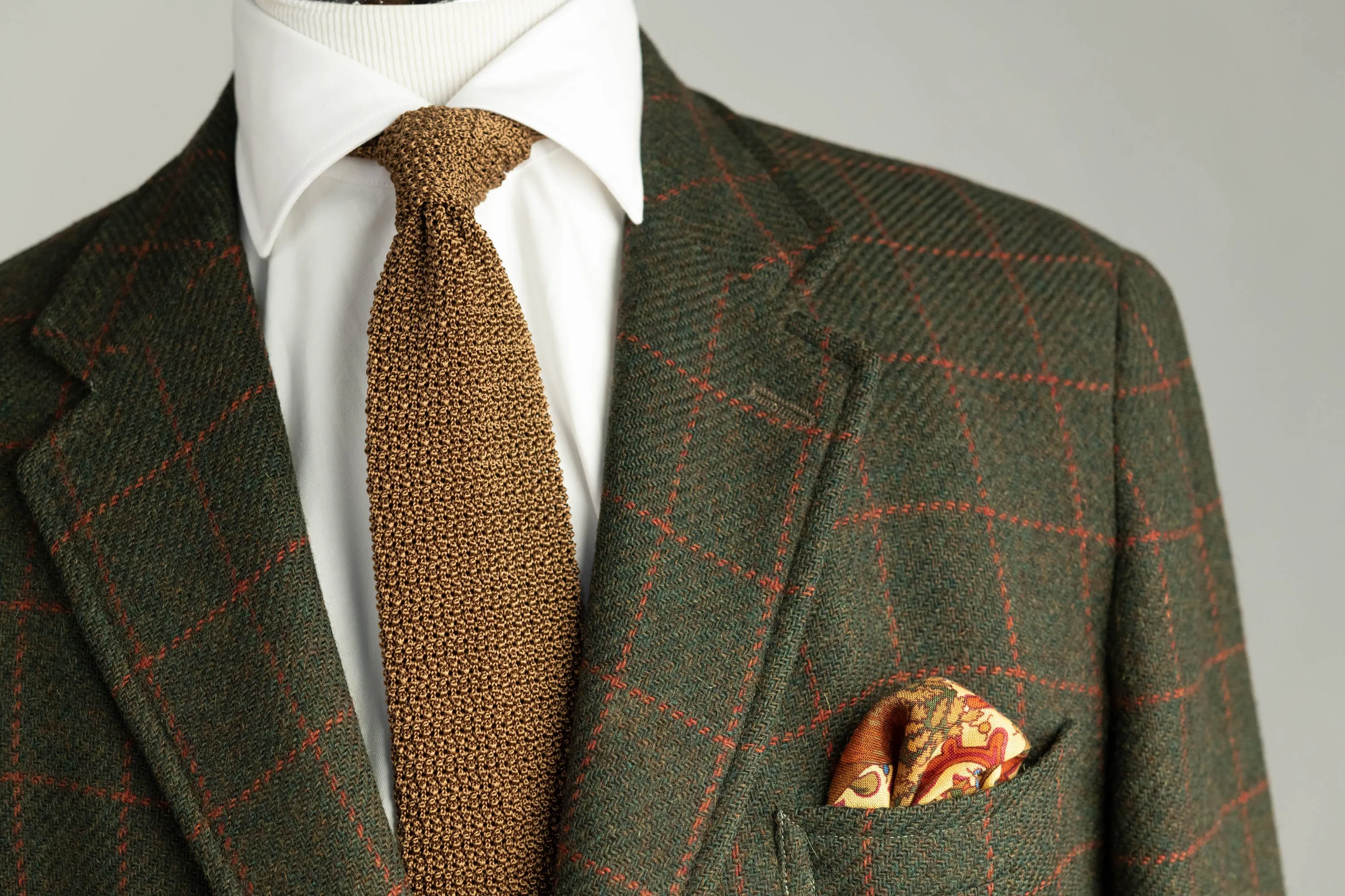Tobacco Brown Silk Knit Tie