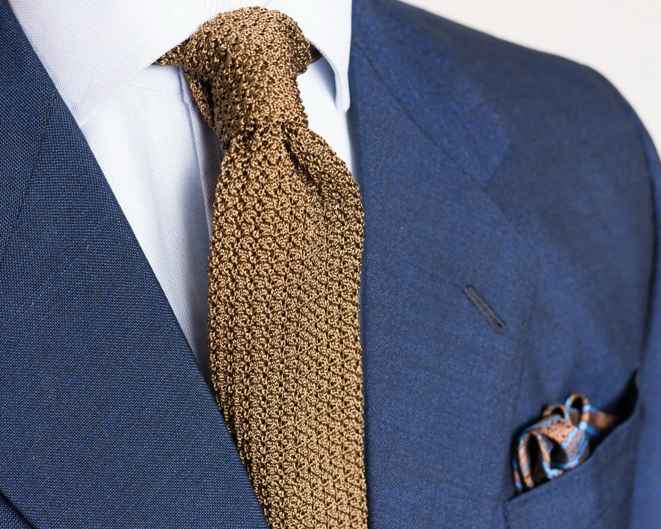 Tobacco Brown Silk Knit Tie