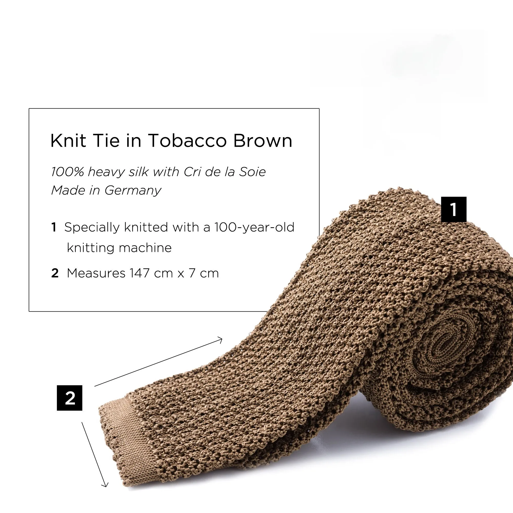 Tobacco Brown Silk Knit Tie