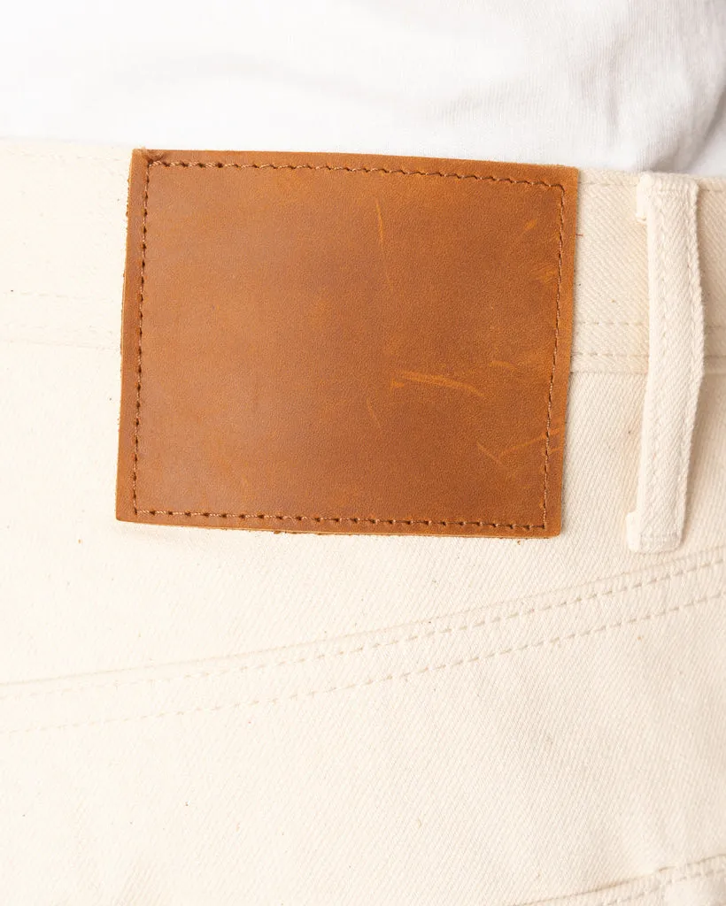 Unbranded UB697 Ecru With Seed Selvedge 13.5oz Relaxed Tapered Mens Jeans - Natural