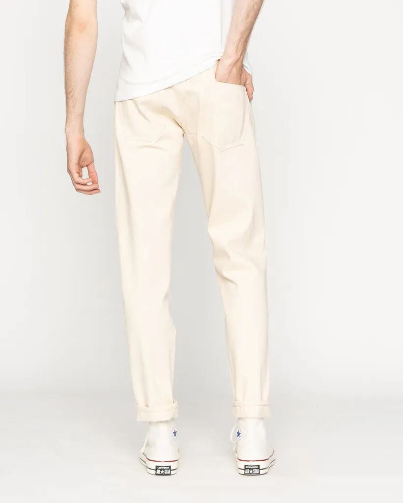 Unbranded UB697 Ecru With Seed Selvedge 13.5oz Relaxed Tapered Mens Jeans - Natural