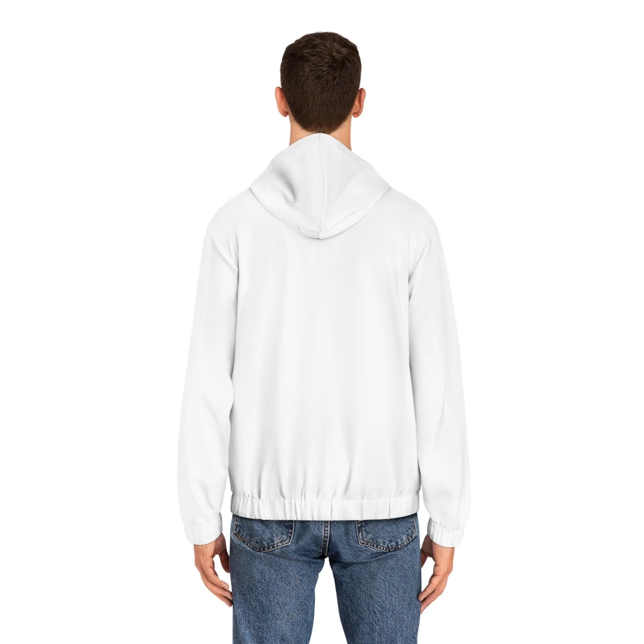 White Men's Full-Zip Hoodie