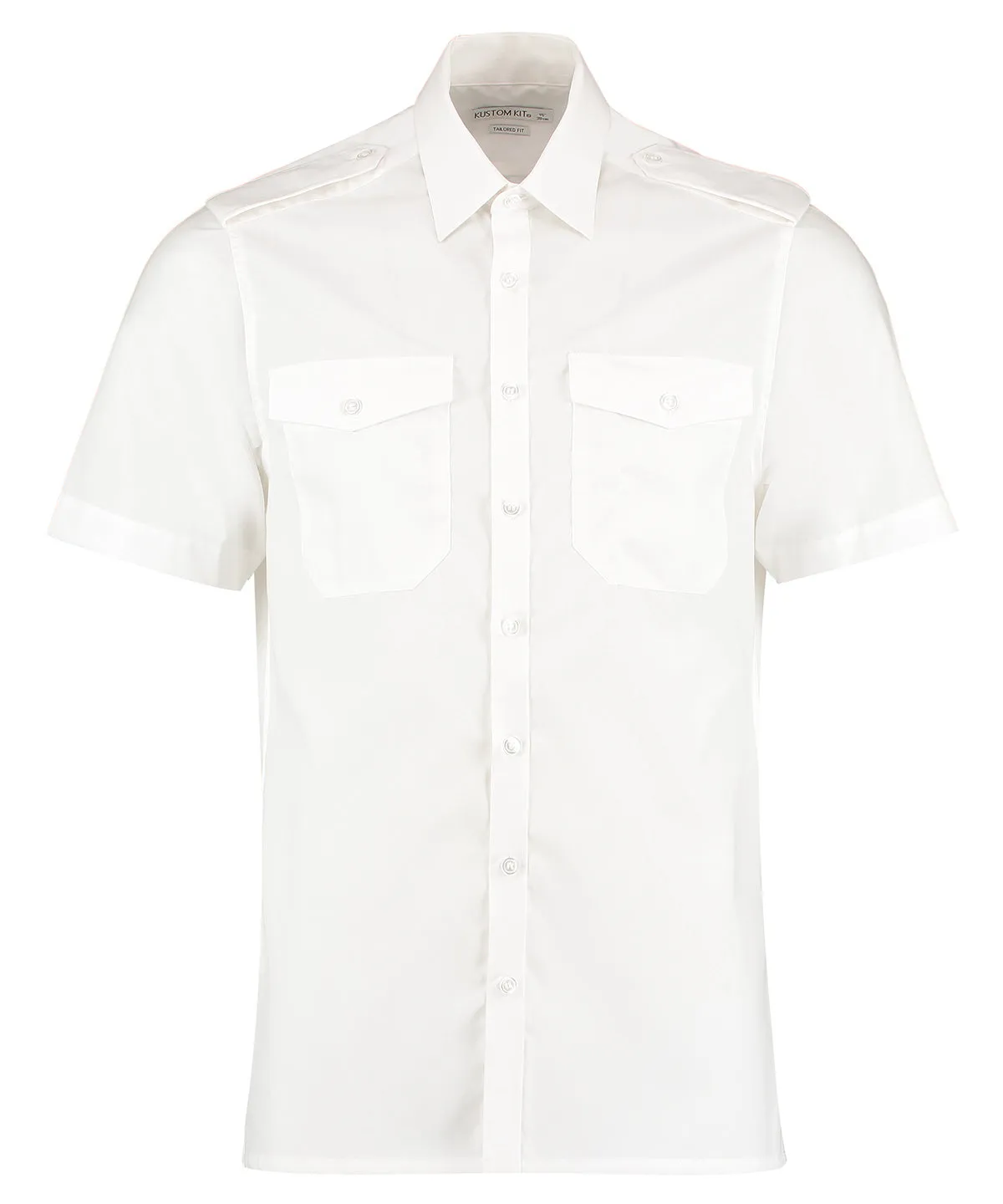 White - Pilot shirt short-sleeved (tailored fit)